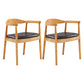 Contemporary Home Arm Chair Open Back Upholstered Wood Dining Room Chair Black 2 Piece Set Natural Wood Clearhalo ' kitchen&dining_furn' 'Dining Chairs' 'Dining Tables & Seating' 'dining_chair' 'furn' 'furn_dining_chair' 'Furniture' 'furniture_dining_chair' 'Kitchen & Dining Furniture' 'kitchen' 3837106