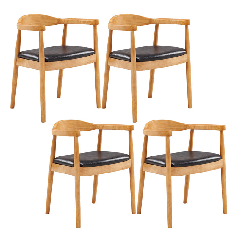 Contemporary Home Arm Chair Open Back Upholstered Wood Dining Room Chair Black 4 Piece Set Natural Wood Clearhalo ' kitchen&dining_furn' 'Dining Chairs' 'Dining Tables & Seating' 'dining_chair' 'furn' 'furn_dining_chair' 'Furniture' 'furniture_dining_chair' 'Kitchen & Dining Furniture' 'kitchen' 3837107