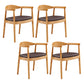 Contemporary Home Arm Chair Open Back Upholstered Wood Dining Room Chair Brown 4 Piece Set Natural Wood Clearhalo ' kitchen&dining_furn' 'Dining Chairs' 'Dining Tables & Seating' 'dining_chair' 'furn' 'furn_dining_chair' 'Furniture' 'furniture_dining_chair' 'Kitchen & Dining Furniture' 'kitchen' 3837113