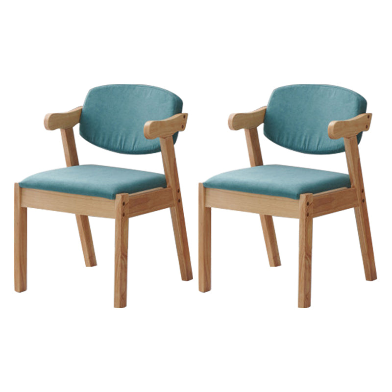 Wood Modern Dining Arm Chair with Color Cushion Open Back Dining Side Chair Blue 2 Piece Set Clearhalo ' kitchen&dining_furn' 'Dining Chairs' 'Dining Tables & Seating' 'dining_chair' 'furn' 'furn_dining_chair' 'Furniture' 'furniture_dining_chair' 'Kitchen & Dining Furniture' 'kitchen' 3837116