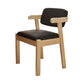 Wood Modern Dining Arm Chair with Color Cushion Open Back Dining Side Chair Black 1 Piece Clearhalo ' kitchen&dining_furn' 'Dining Chairs' 'Dining Tables & Seating' 'dining_chair' 'furn' 'furn_dining_chair' 'Furniture' 'furniture_dining_chair' 'Kitchen & Dining Furniture' 'kitchen' 3837120