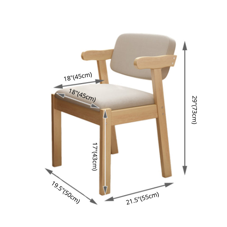 Wood Modern Dining Arm Chair with Color Cushion Open Back Dining Side Chair Clearhalo ' kitchen&dining_furn' 'Dining Chairs' 'Dining Tables & Seating' 'dining_chair' 'furn' 'furn_dining_chair' 'Furniture' 'furniture_dining_chair' 'Kitchen & Dining Furniture' 'kitchen' 3837124