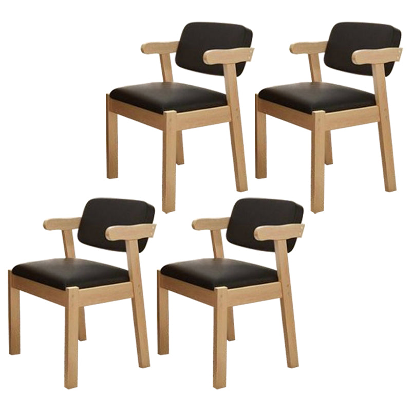 Wood Modern Dining Arm Chair with Color Cushion Open Back Dining Side Chair Black 4 Piece Set Clearhalo ' kitchen&dining_furn' 'Dining Chairs' 'Dining Tables & Seating' 'dining_chair' 'furn' 'furn_dining_chair' 'Furniture' 'furniture_dining_chair' 'Kitchen & Dining Furniture' 'kitchen' 3837125
