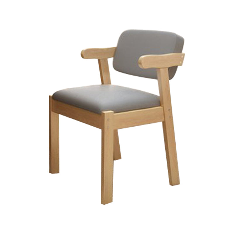 Wood Modern Dining Arm Chair with Color Cushion Open Back Dining Side Chair Grey 1 Piece Clearhalo ' kitchen&dining_furn' 'Dining Chairs' 'Dining Tables & Seating' 'dining_chair' 'furn' 'furn_dining_chair' 'Furniture' 'furniture_dining_chair' 'Kitchen & Dining Furniture' 'kitchen' 3837126