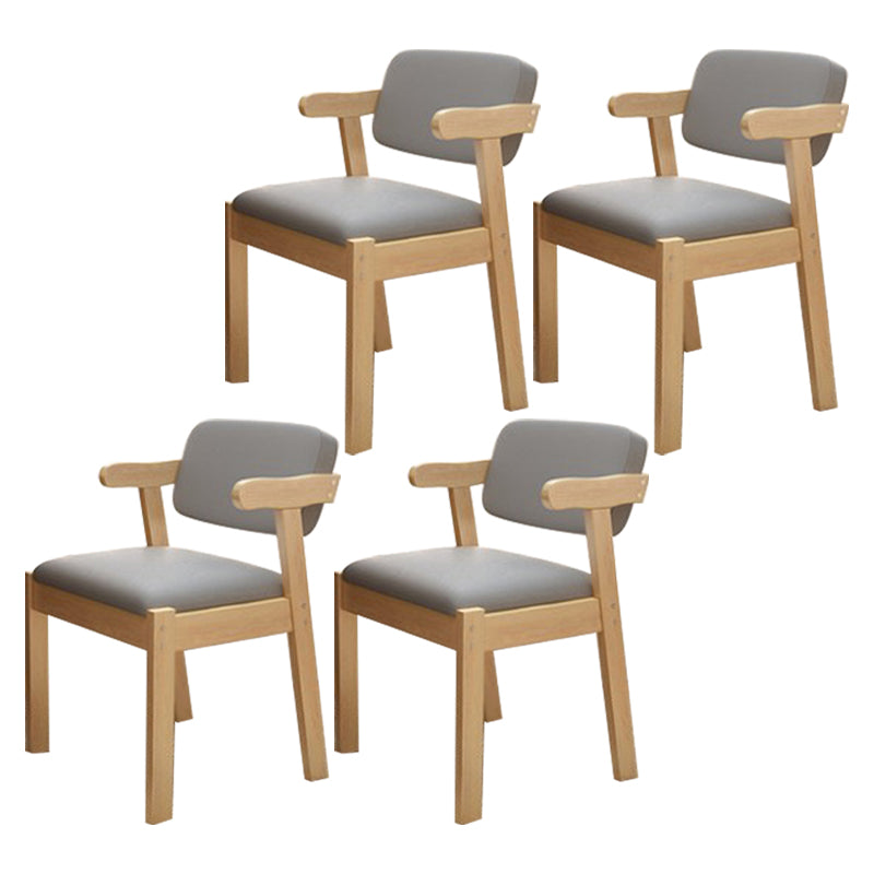 Wood Modern Dining Arm Chair with Color Cushion Open Back Dining Side Chair Grey 4 Piece Set Clearhalo ' kitchen&dining_furn' 'Dining Chairs' 'Dining Tables & Seating' 'dining_chair' 'furn' 'furn_dining_chair' 'Furniture' 'furniture_dining_chair' 'Kitchen & Dining Furniture' 'kitchen' 3837128