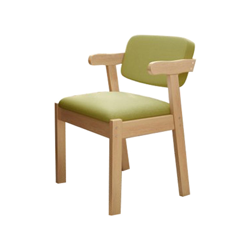 Wood Modern Dining Arm Chair with Color Cushion Open Back Dining Side Chair Green 1 Piece Clearhalo ' kitchen&dining_furn' 'Dining Chairs' 'Dining Tables & Seating' 'dining_chair' 'furn' 'furn_dining_chair' 'Furniture' 'furniture_dining_chair' 'Kitchen & Dining Furniture' 'kitchen' 3837132