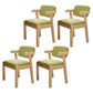 Wood Modern Dining Arm Chair with Color Cushion Open Back Dining Side Chair Green 4 Piece Set Clearhalo ' kitchen&dining_furn' 'Dining Chairs' 'Dining Tables & Seating' 'dining_chair' 'furn' 'furn_dining_chair' 'Furniture' 'furniture_dining_chair' 'Kitchen & Dining Furniture' 'kitchen' 3837134