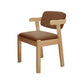 Wood Modern Dining Arm Chair with Color Cushion Open Back Dining Side Chair Brown 1 Piece Clearhalo ' kitchen&dining_furn' 'Dining Chairs' 'Dining Tables & Seating' 'dining_chair' 'furn' 'furn_dining_chair' 'Furniture' 'furniture_dining_chair' 'Kitchen & Dining Furniture' 'kitchen' 3837135