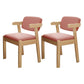 Wood Modern Dining Arm Chair with Color Cushion Open Back Dining Side Chair Pink 2 Piece Set Clearhalo ' kitchen&dining_furn' 'Dining Chairs' 'Dining Tables & Seating' 'dining_chair' 'furn' 'furn_dining_chair' 'Furniture' 'furniture_dining_chair' 'Kitchen & Dining Furniture' 'kitchen' 3837139