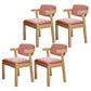 Wood Modern Dining Arm Chair with Color Cushion Open Back Dining Side Chair Pink 4 Piece Set Clearhalo ' kitchen&dining_furn' 'Dining Chairs' 'Dining Tables & Seating' 'dining_chair' 'furn' 'furn_dining_chair' 'Furniture' 'furniture_dining_chair' 'Kitchen & Dining Furniture' 'kitchen' 3837140