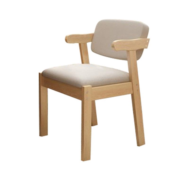 Wood Modern Dining Arm Chair with Color Cushion Open Back Dining Side Chair Light Gray 1 Piece Clearhalo ' kitchen&dining_furn' 'Dining Chairs' 'Dining Tables & Seating' 'dining_chair' 'furn' 'furn_dining_chair' 'Furniture' 'furniture_dining_chair' 'Kitchen & Dining Furniture' 'kitchen' 3837141