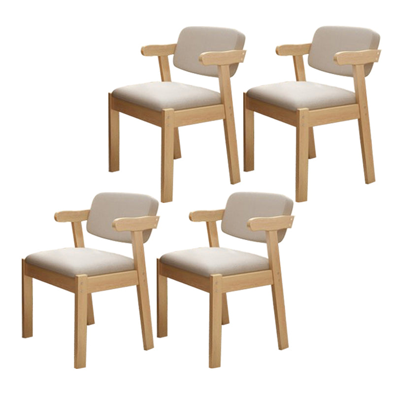 Wood Modern Dining Arm Chair with Color Cushion Open Back Dining Side Chair Light Gray 4 Piece Set Clearhalo ' kitchen&dining_furn' 'Dining Chairs' 'Dining Tables & Seating' 'dining_chair' 'furn' 'furn_dining_chair' 'Furniture' 'furniture_dining_chair' 'Kitchen & Dining Furniture' 'kitchen' 3837143