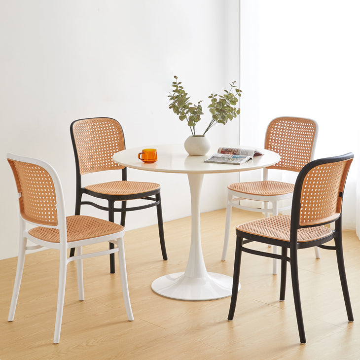 Modern Armless Dining Chairs Plastic Open Back Side Chair for Coffee Bar Clearhalo ' kitchen&dining_furn' 'Dining Chairs' 'Dining Tables & Seating' 'dining_chair' 'furn' 'furn_dining_chair' 'Furniture' 'furniture_dining_chair' 'Kitchen & Dining Furniture' 'kitchen' 3837150