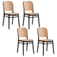 Modern Armless Dining Chairs Plastic Open Back Side Chair for Coffee Bar Black 34" 4 Piece Set Clearhalo ' kitchen&dining_furn' 'Dining Chairs' 'Dining Tables & Seating' 'dining_chair' 'furn' 'furn_dining_chair' 'Furniture' 'furniture_dining_chair' 'Kitchen & Dining Furniture' 'kitchen' 3837160