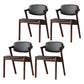 Modern Style Solid Wood Dining Arm Chair Open Back Dining Chair for Home Use Walnut 4 Piece Set Clearhalo ' kitchen&dining_furn' 'Dining Chairs' 'Dining Tables & Seating' 'dining_chair' 'furn' 'furn_dining_chair' 'Furniture' 'furniture_dining_chair' 'Kitchen & Dining Furniture' 'kitchen' 3837163