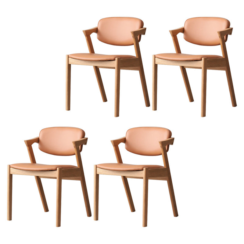 Modern Style Solid Wood Dining Arm Chair Open Back Dining Chair for Home Use Wood 4 Piece Set Clearhalo ' kitchen&dining_furn' 'Dining Chairs' 'Dining Tables & Seating' 'dining_chair' 'furn' 'furn_dining_chair' 'Furniture' 'furniture_dining_chair' 'Kitchen & Dining Furniture' 'kitchen' 3837167