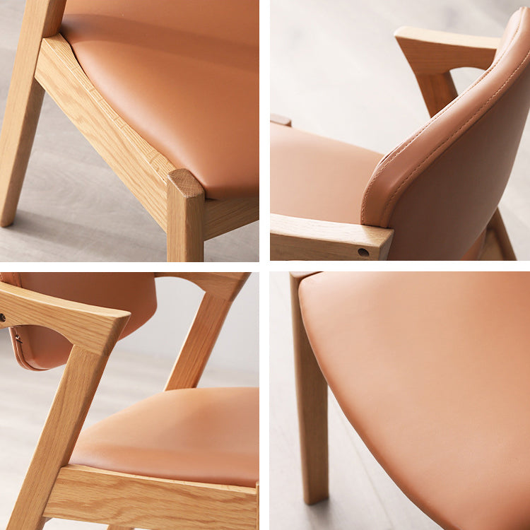 Modern Style Solid Wood Dining Arm Chair Open Back Dining Chair for Home Use Clearhalo ' kitchen&dining_furn' 'Dining Chairs' 'Dining Tables & Seating' 'dining_chair' 'furn' 'furn_dining_chair' 'Furniture' 'furniture_dining_chair' 'Kitchen & Dining Furniture' 'kitchen' 3837171