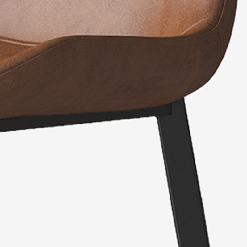 Industrial Style Solid Back Dining Side Chair Leather Dining Chairs for Home Use (Set of 2) Clearhalo ' kitchen&dining_furn' 'Dining Chairs' 'Dining Tables & Seating' 'dining_chair' 'furn' 'furn_dining_chair' 'Furniture' 'furniture_dining_chair' 'Kitchen & Dining Furniture' 'kitchen' 3837538