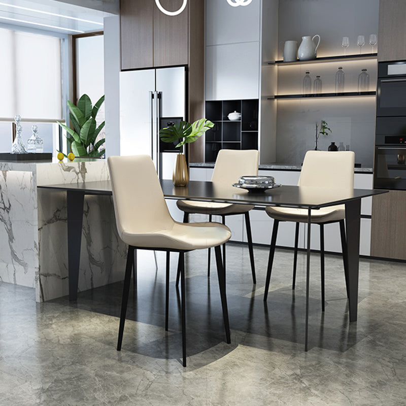 Industrial Style Solid Back Dining Side Chair Leather Dining Chairs for Home Use (Set of 2) Clearhalo ' kitchen&dining_furn' 'Dining Chairs' 'Dining Tables & Seating' 'dining_chair' 'furn' 'furn_dining_chair' 'Furniture' 'furniture_dining_chair' 'Kitchen & Dining Furniture' 'kitchen' 3837543