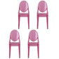 Scandinavian Winehouse Plastic Side Chair Transparent Open Dining Chair (Set of 4) Nude Pink Clearhalo ' kitchen&dining_furn' 'Dining Chairs' 'Dining Tables & Seating' 'dining_chair' 'furn' 'furn_dining_chair' 'Furniture' 'furniture_dining_chair' 'Kitchen & Dining Furniture' 'kitchen' 3837547