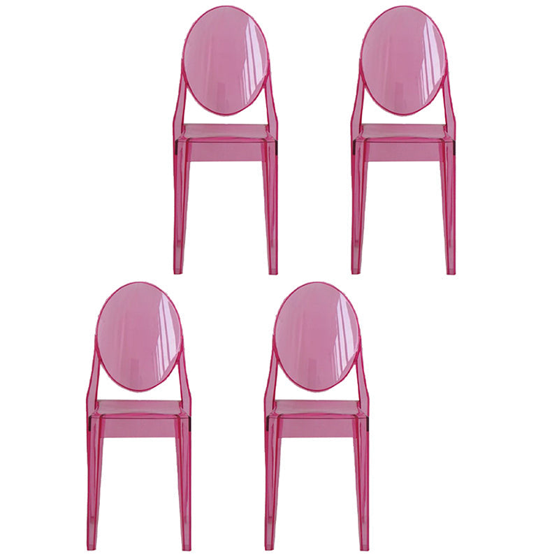 Scandinavian Winehouse Plastic Side Chair Transparent Open Dining Chair (Set of 4) Nude Pink Clearhalo ' kitchen&dining_furn' 'Dining Chairs' 'Dining Tables & Seating' 'dining_chair' 'furn' 'furn_dining_chair' 'Furniture' 'furniture_dining_chair' 'Kitchen & Dining Furniture' 'kitchen' 3837547