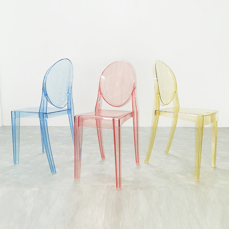 Scandinavian Winehouse Plastic Side Chair Transparent Open Dining Chair (Set of 4) Clearhalo ' kitchen&dining_furn' 'Dining Chairs' 'Dining Tables & Seating' 'dining_chair' 'furn' 'furn_dining_chair' 'Furniture' 'furniture_dining_chair' 'Kitchen & Dining Furniture' 'kitchen' 3837548