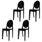 Scandinavian Winehouse Plastic Side Chair Transparent Open Dining Chair (Set of 4) Black Clearhalo ' kitchen&dining_furn' 'Dining Chairs' 'Dining Tables & Seating' 'dining_chair' 'furn' 'furn_dining_chair' 'Furniture' 'furniture_dining_chair' 'Kitchen & Dining Furniture' 'kitchen' 3837549