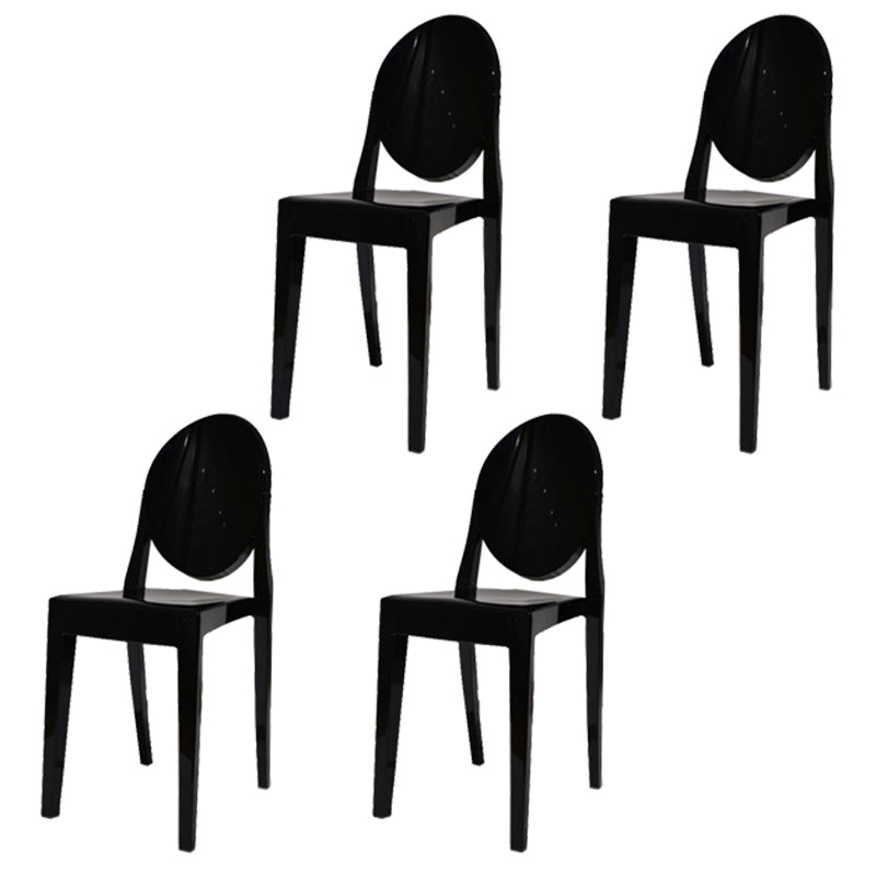 Scandinavian Winehouse Plastic Side Chair Transparent Open Dining Chair (Set of 4) Black Clearhalo ' kitchen&dining_furn' 'Dining Chairs' 'Dining Tables & Seating' 'dining_chair' 'furn' 'furn_dining_chair' 'Furniture' 'furniture_dining_chair' 'Kitchen & Dining Furniture' 'kitchen' 3837549