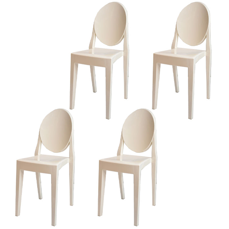 Scandinavian Winehouse Plastic Side Chair Transparent Open Dining Chair (Set of 4) Cream Clearhalo ' kitchen&dining_furn' 'Dining Chairs' 'Dining Tables & Seating' 'dining_chair' 'furn' 'furn_dining_chair' 'Furniture' 'furniture_dining_chair' 'Kitchen & Dining Furniture' 'kitchen' 3837550