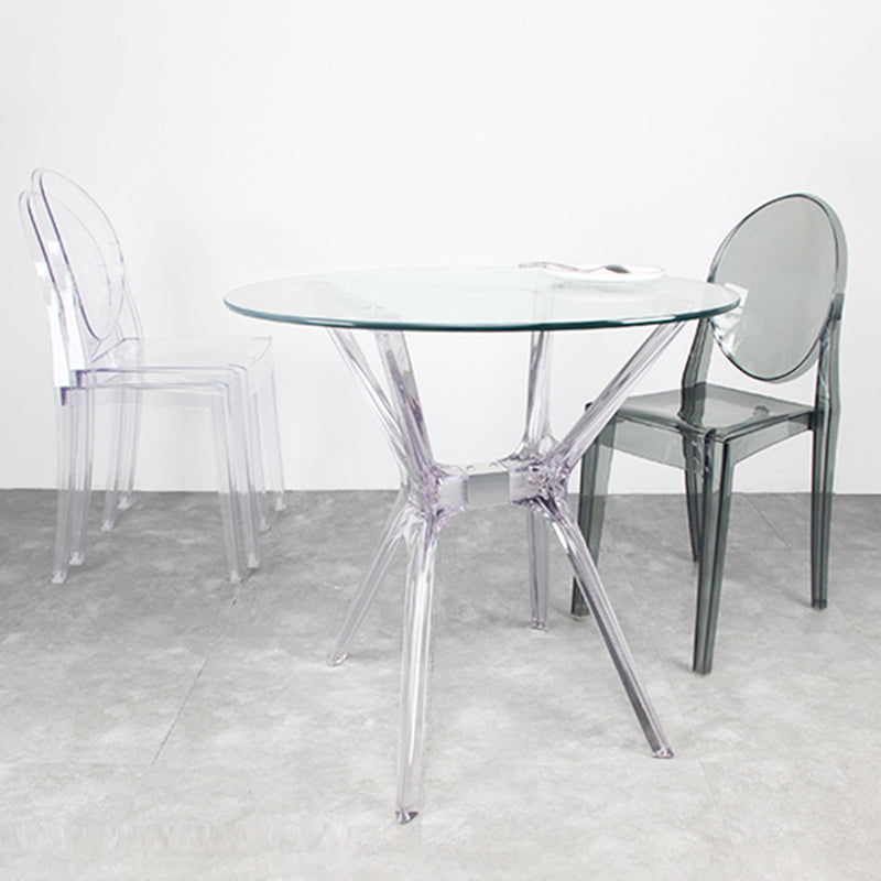 Scandinavian Winehouse Plastic Side Chair Transparent Open Dining Chair (Set of 4) Clearhalo ' kitchen&dining_furn' 'Dining Chairs' 'Dining Tables & Seating' 'dining_chair' 'furn' 'furn_dining_chair' 'Furniture' 'furniture_dining_chair' 'Kitchen & Dining Furniture' 'kitchen' 3837551