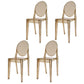 Scandinavian Winehouse Plastic Side Chair Transparent Open Dining Chair (Set of 4) Amber Clearhalo ' kitchen&dining_furn' 'Dining Chairs' 'Dining Tables & Seating' 'dining_chair' 'furn' 'furn_dining_chair' 'Furniture' 'furniture_dining_chair' 'Kitchen & Dining Furniture' 'kitchen' 3837552