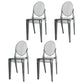 Scandinavian Winehouse Plastic Side Chair Transparent Open Dining Chair (Set of 4) Smoke Gray Clearhalo ' kitchen&dining_furn' 'Dining Chairs' 'Dining Tables & Seating' 'dining_chair' 'furn' 'furn_dining_chair' 'Furniture' 'furniture_dining_chair' 'Kitchen & Dining Furniture' 'kitchen' 3837554