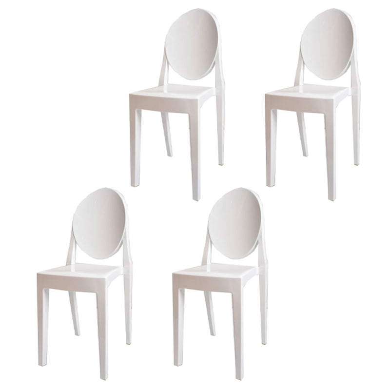 Scandinavian Winehouse Plastic Side Chair Transparent Open Dining Chair (Set of 4) White Clearhalo ' kitchen&dining_furn' 'Dining Chairs' 'Dining Tables & Seating' 'dining_chair' 'furn' 'furn_dining_chair' 'Furniture' 'furniture_dining_chair' 'Kitchen & Dining Furniture' 'kitchen' 3837556