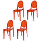 Scandinavian Winehouse Plastic Side Chair Transparent Open Dining Chair (Set of 4) Brick Red Clearhalo ' kitchen&dining_furn' 'Dining Chairs' 'Dining Tables & Seating' 'dining_chair' 'furn' 'furn_dining_chair' 'Furniture' 'furniture_dining_chair' 'Kitchen & Dining Furniture' 'kitchen' 3837559