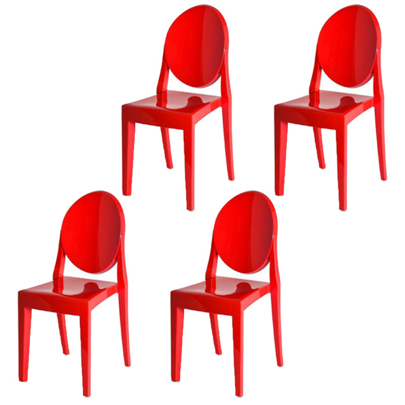 Scandinavian Winehouse Plastic Side Chair Transparent Open Dining Chair (Set of 4) Red Clearhalo ' kitchen&dining_furn' 'Dining Chairs' 'Dining Tables & Seating' 'dining_chair' 'furn' 'furn_dining_chair' 'Furniture' 'furniture_dining_chair' 'Kitchen & Dining Furniture' 'kitchen' 3837561