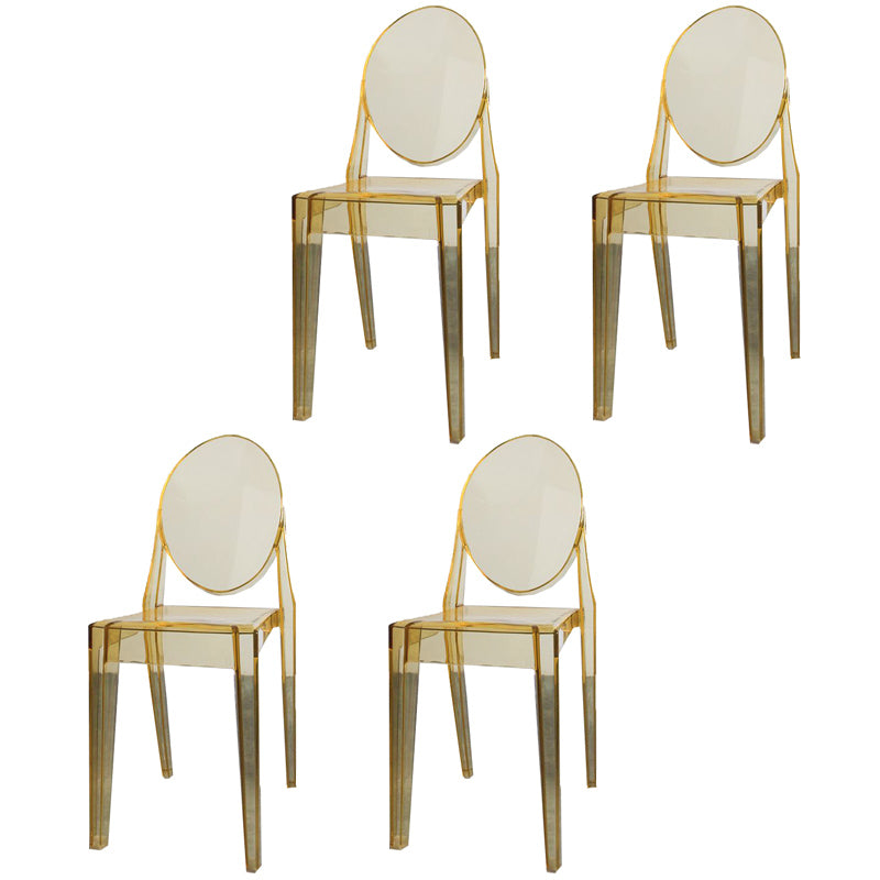 Scandinavian Winehouse Plastic Side Chair Transparent Open Dining Chair (Set of 4) Yellow Clearhalo ' kitchen&dining_furn' 'Dining Chairs' 'Dining Tables & Seating' 'dining_chair' 'furn' 'furn_dining_chair' 'Furniture' 'furniture_dining_chair' 'Kitchen & Dining Furniture' 'kitchen' 3837563