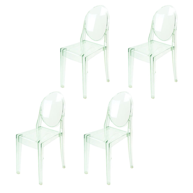 Scandinavian Winehouse Plastic Side Chair Transparent Open Dining Chair (Set of 4) Light Green Clearhalo ' kitchen&dining_furn' 'Dining Chairs' 'Dining Tables & Seating' 'dining_chair' 'furn' 'furn_dining_chair' 'Furniture' 'furniture_dining_chair' 'Kitchen & Dining Furniture' 'kitchen' 3837564