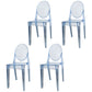 Scandinavian Winehouse Plastic Side Chair Transparent Open Dining Chair (Set of 4) Light Blue Clearhalo ' kitchen&dining_furn' 'Dining Chairs' 'Dining Tables & Seating' 'dining_chair' 'furn' 'furn_dining_chair' 'Furniture' 'furniture_dining_chair' 'Kitchen & Dining Furniture' 'kitchen' 3837567