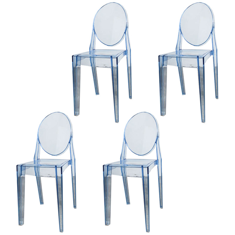 Scandinavian Winehouse Plastic Side Chair Transparent Open Dining Chair (Set of 4) Light Blue Clearhalo ' kitchen&dining_furn' 'Dining Chairs' 'Dining Tables & Seating' 'dining_chair' 'furn' 'furn_dining_chair' 'Furniture' 'furniture_dining_chair' 'Kitchen & Dining Furniture' 'kitchen' 3837567