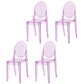 Scandinavian Winehouse Plastic Side Chair Transparent Open Dining Chair (Set of 4) Purple Clearhalo ' kitchen&dining_furn' 'Dining Chairs' 'Dining Tables & Seating' 'dining_chair' 'furn' 'furn_dining_chair' 'Furniture' 'furniture_dining_chair' 'Kitchen & Dining Furniture' 'kitchen' 3837568