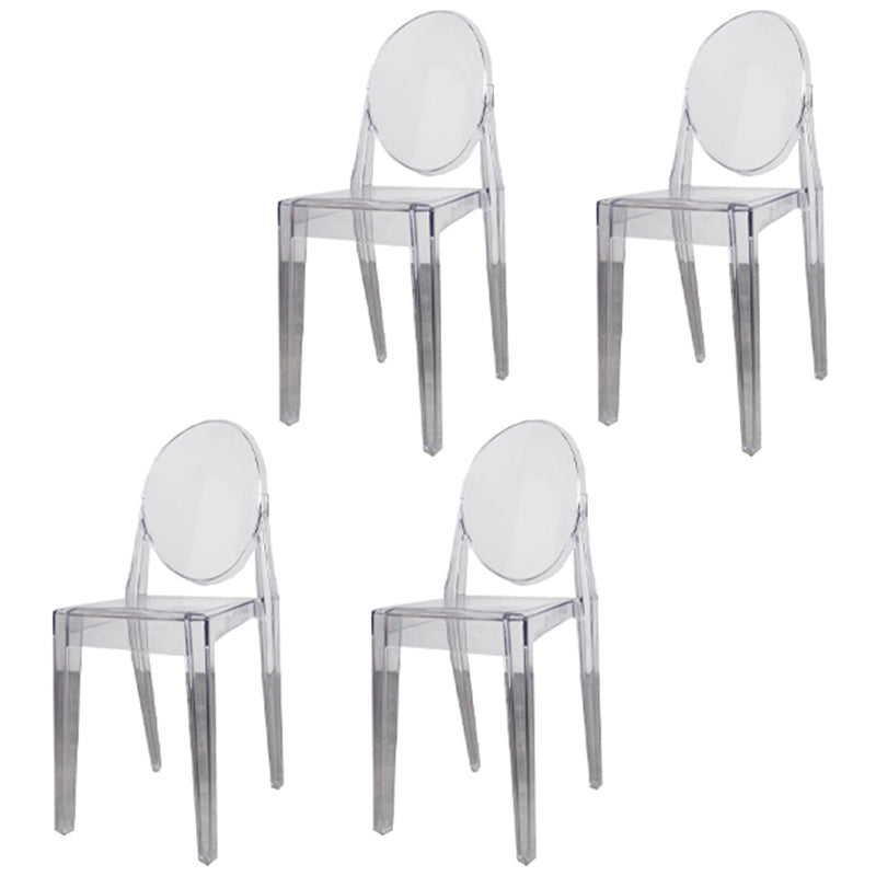 Scandinavian Winehouse Plastic Side Chair Transparent Open Dining Chair (Set of 4) Clear Clearhalo ' kitchen&dining_furn' 'Dining Chairs' 'Dining Tables & Seating' 'dining_chair' 'furn' 'furn_dining_chair' 'Furniture' 'furniture_dining_chair' 'Kitchen & Dining Furniture' 'kitchen' 3837570