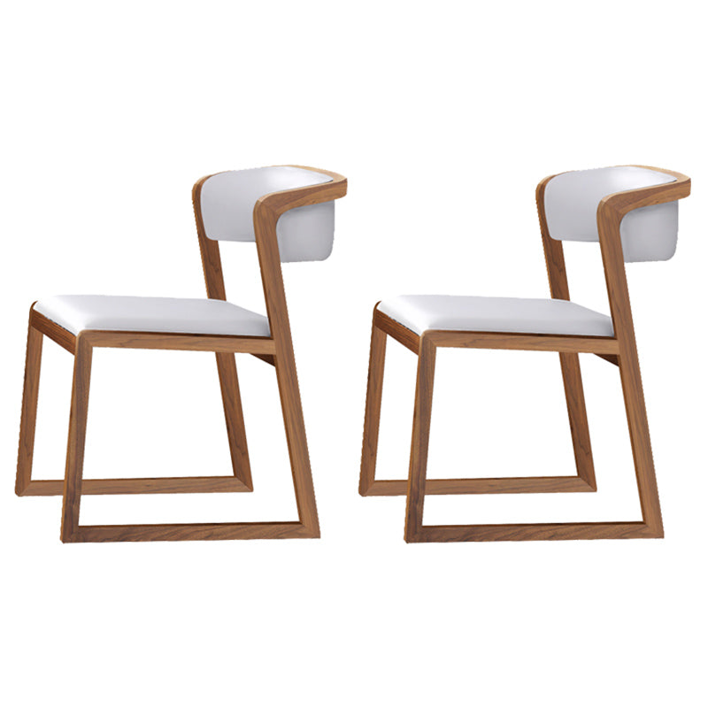Scandinavian Style Upholstered Side Chairs Open Back Dining Side Chair for Home Use White-Brown 2 Piece Set Clearhalo ' kitchen&dining_furn' 'Dining Chairs' 'Dining Tables & Seating' 'dining_chair' 'furn' 'furn_dining_chair' 'Furniture' 'furniture_dining_chair' 'Kitchen & Dining Furniture' 'kitchen' 3837574