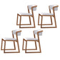 Scandinavian Style Upholstered Side Chairs Open Back Dining Side Chair for Home Use White-Brown 4 Piece Set Clearhalo ' kitchen&dining_furn' 'Dining Chairs' 'Dining Tables & Seating' 'dining_chair' 'furn' 'furn_dining_chair' 'Furniture' 'furniture_dining_chair' 'Kitchen & Dining Furniture' 'kitchen' 3837577