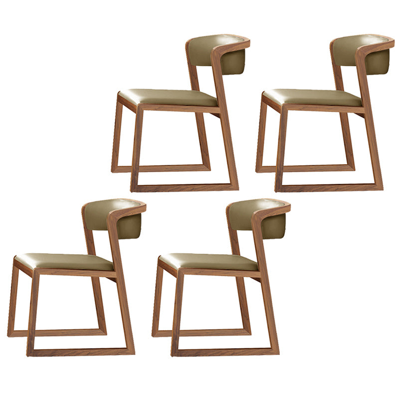 Scandinavian Style Upholstered Side Chairs Open Back Dining Side Chair for Home Use Khaki 4 Piece Set Clearhalo ' kitchen&dining_furn' 'Dining Chairs' 'Dining Tables & Seating' 'dining_chair' 'furn' 'furn_dining_chair' 'Furniture' 'furniture_dining_chair' 'Kitchen & Dining Furniture' 'kitchen' 3837583