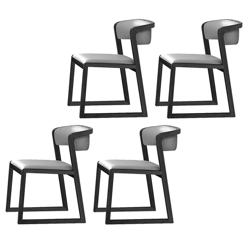 Scandinavian Style Upholstered Side Chairs Open Back Dining Side Chair for Home Use Grey 4 Piece Set Clearhalo ' kitchen&dining_furn' 'Dining Chairs' 'Dining Tables & Seating' 'dining_chair' 'furn' 'furn_dining_chair' 'Furniture' 'furniture_dining_chair' 'Kitchen & Dining Furniture' 'kitchen' 3837589