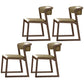 Scandinavian Style Upholstered Side Chairs Open Back Dining Side Chair for Home Use Brown-Khaki 4 Piece Set Clearhalo ' kitchen&dining_furn' 'Dining Chairs' 'Dining Tables & Seating' 'dining_chair' 'furn' 'furn_dining_chair' 'Furniture' 'furniture_dining_chair' 'Kitchen & Dining Furniture' 'kitchen' 3837594