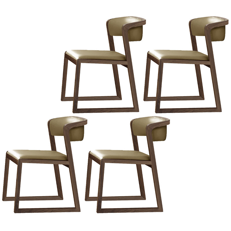 Scandinavian Style Upholstered Side Chairs Open Back Dining Side Chair for Home Use Brown-Khaki 4 Piece Set Clearhalo ' kitchen&dining_furn' 'Dining Chairs' 'Dining Tables & Seating' 'dining_chair' 'furn' 'furn_dining_chair' 'Furniture' 'furniture_dining_chair' 'Kitchen & Dining Furniture' 'kitchen' 3837594