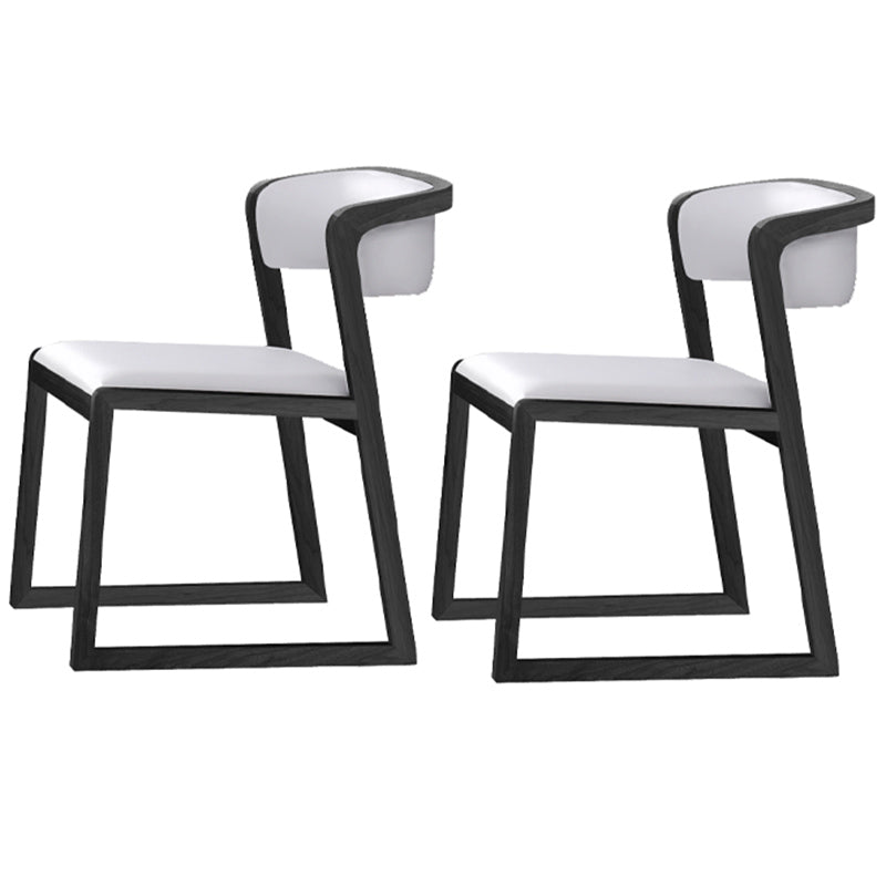 Scandinavian Style Upholstered Side Chairs Open Back Dining Side Chair for Home Use White-Black 2 Piece Set Clearhalo ' kitchen&dining_furn' 'Dining Chairs' 'Dining Tables & Seating' 'dining_chair' 'furn' 'furn_dining_chair' 'Furniture' 'furniture_dining_chair' 'Kitchen & Dining Furniture' 'kitchen' 3837596