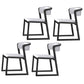 Scandinavian Style Upholstered Side Chairs Open Back Dining Side Chair for Home Use White-Black 4 Piece Set Clearhalo ' kitchen&dining_furn' 'Dining Chairs' 'Dining Tables & Seating' 'dining_chair' 'furn' 'furn_dining_chair' 'Furniture' 'furniture_dining_chair' 'Kitchen & Dining Furniture' 'kitchen' 3837597