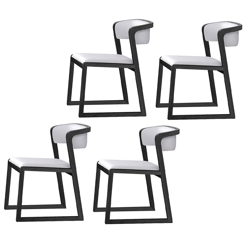Scandinavian Style Upholstered Side Chairs Open Back Dining Side Chair for Home Use White-Black 4 Piece Set Clearhalo ' kitchen&dining_furn' 'Dining Chairs' 'Dining Tables & Seating' 'dining_chair' 'furn' 'furn_dining_chair' 'Furniture' 'furniture_dining_chair' 'Kitchen & Dining Furniture' 'kitchen' 3837597